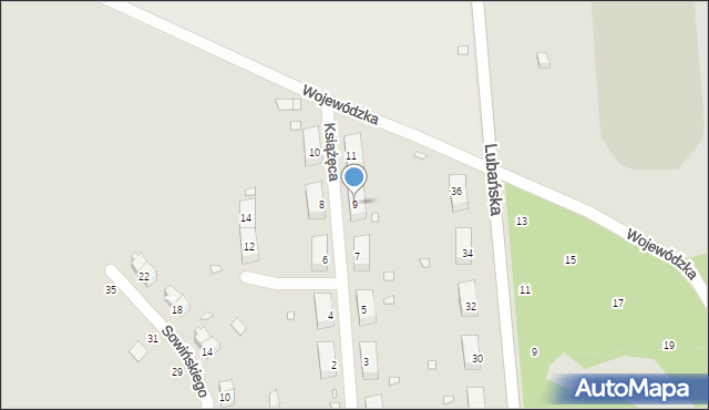 Jelenia Góra, Książęca, 9, mapa Jelenia Góra