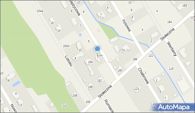 Józefin, Księżycowa, 3, mapa Józefin