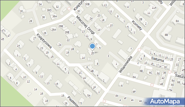 Józefosław, Księżycowa, 10, mapa Józefosław