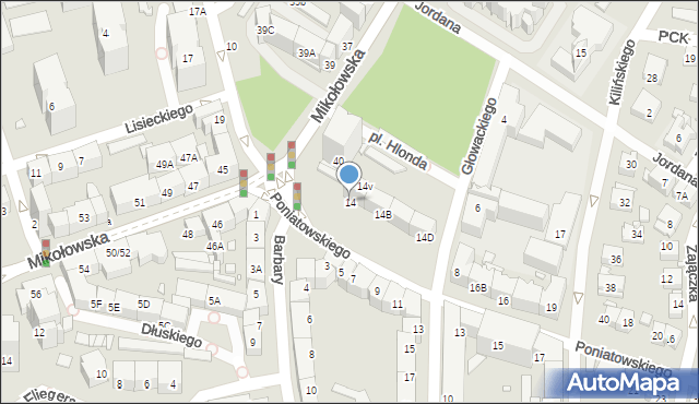 Katowice, Księcia Józefa Poniatowskiego, 14, mapa Katowic