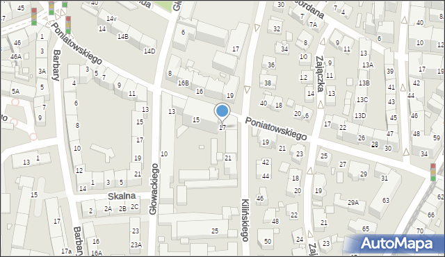 Katowice, Księcia Józefa Poniatowskiego, 17, mapa Katowic