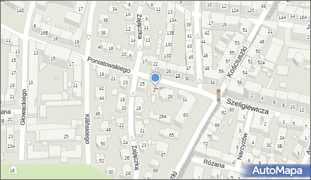 Katowice, Księcia Józefa Poniatowskiego, 27, mapa Katowic