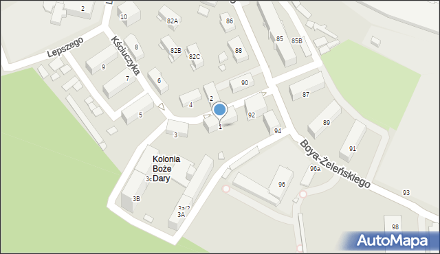 Katowice, Kściuczyka Jana, 1, mapa Katowic