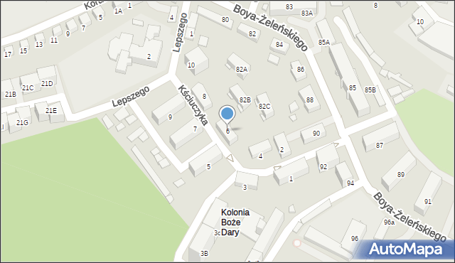 Katowice, Kściuczyka Jana, 6, mapa Katowic