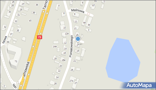 Kielce, Księcia Józefa Poniatowskiego, 17, mapa Kielc