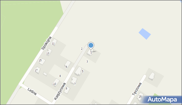 Kleszczewo, Księżycowa, 1, mapa Kleszczewo