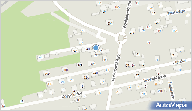 Kobyłka, Księcia Józefa Poniatowskiego, 28, mapa Kobyłka