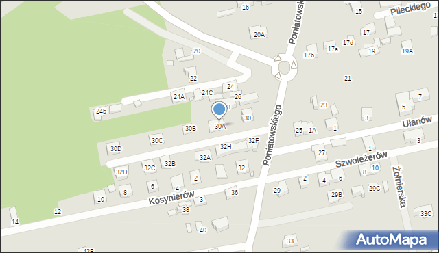 Kobyłka, Księcia Józefa Poniatowskiego, 30A, mapa Kobyłka