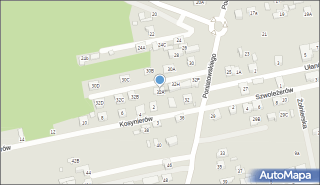 Kobyłka, Księcia Józefa Poniatowskiego, 32A, mapa Kobyłka
