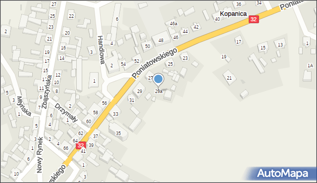 Kopanica, Księcia Józefa Poniatowskiego, 29a, mapa Kopanica