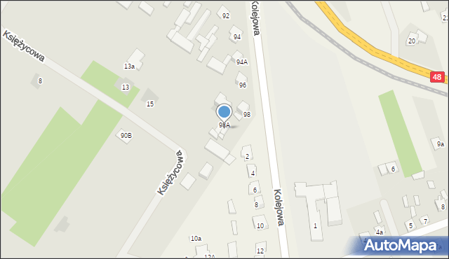 Kozienice, Księżycowa, 21, mapa Kozienice
