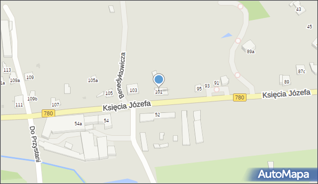 Kraków, Księcia Józefa, 101, mapa Krakowa