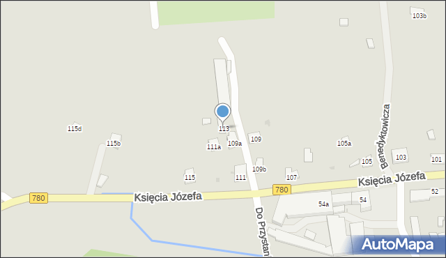 Kraków, Księcia Józefa, 113, mapa Krakowa