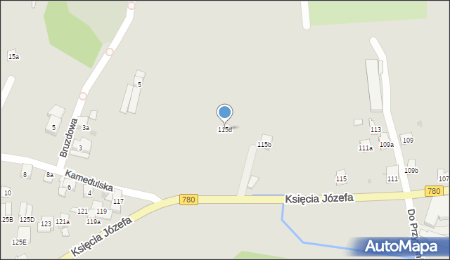 Kraków, Księcia Józefa, 115d, mapa Krakowa