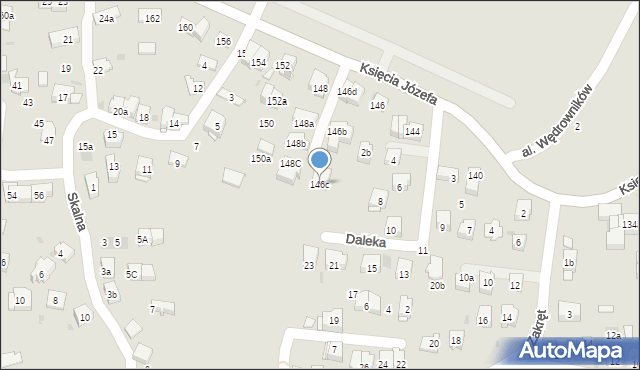 Kraków, Księcia Józefa, 146c, mapa Krakowa