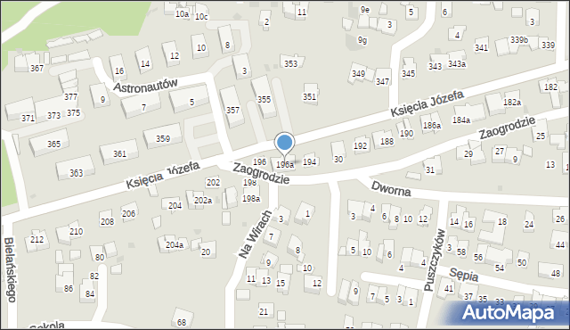Kraków, Księcia Józefa, 196a, mapa Krakowa
