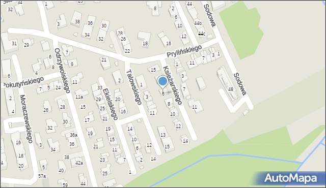 Kraków, Księżarskiego Feliksa, 6, mapa Krakowa