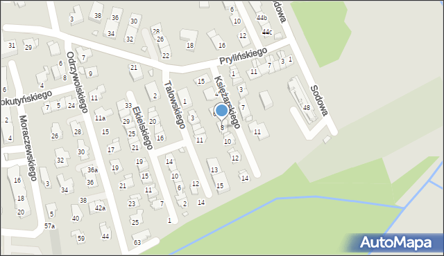 Kraków, Księżarskiego Feliksa, 8, mapa Krakowa