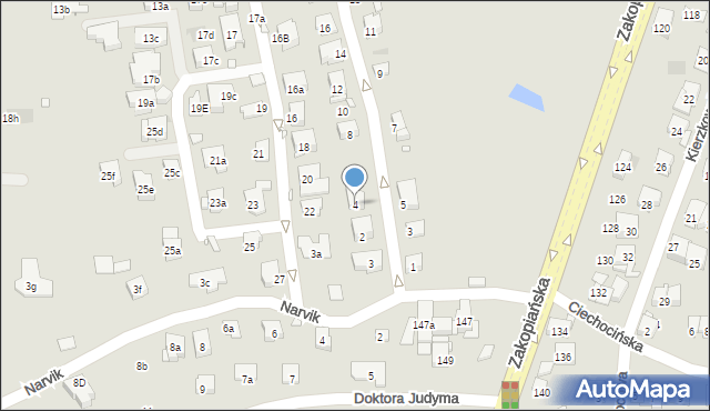 Kraków, Księżycowa, 4, mapa Krakowa