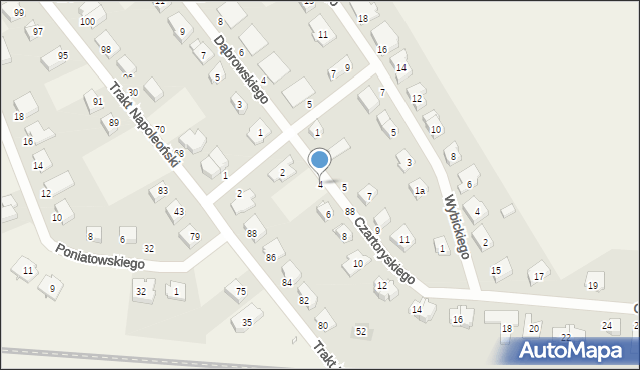 Krzyszkowo, Księcia Czartoryskiego Adama, 4, mapa Krzyszkowo