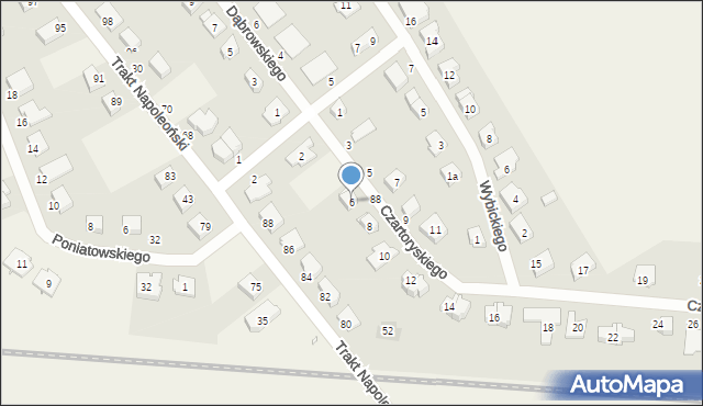 Krzyszkowo, Księcia Czartoryskiego Adama, 6, mapa Krzyszkowo