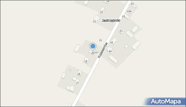 Ksawerów, Ksawerów, 20, mapa Ksawerów