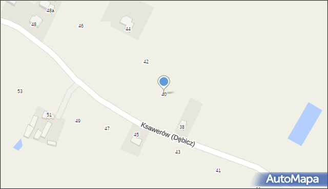 Ksawerów (Dębicz), Ksawerów (Dębicz), 40, mapa Ksawerów (Dębicz)