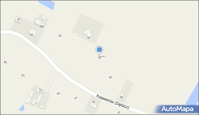Ksawerów (Dębicz), Ksawerów (Dębicz), 42, mapa Ksawerów (Dębicz)
