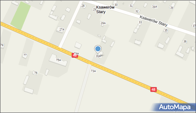 Ksawerów Stary, Ksawerów Stary, 31A, mapa Ksawerów Stary