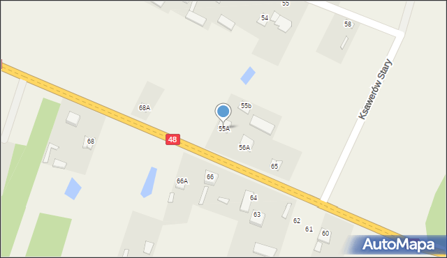 Ksawerów Stary, Ksawerów Stary, 55A, mapa Ksawerów Stary