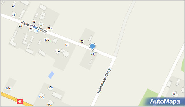 Ksawerów Stary, Ksawerów Stary, 58, mapa Ksawerów Stary