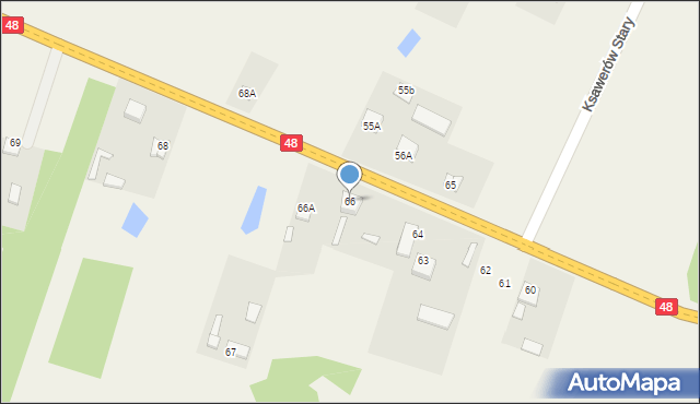 Ksawerów Stary, Ksawerów Stary, 66, mapa Ksawerów Stary