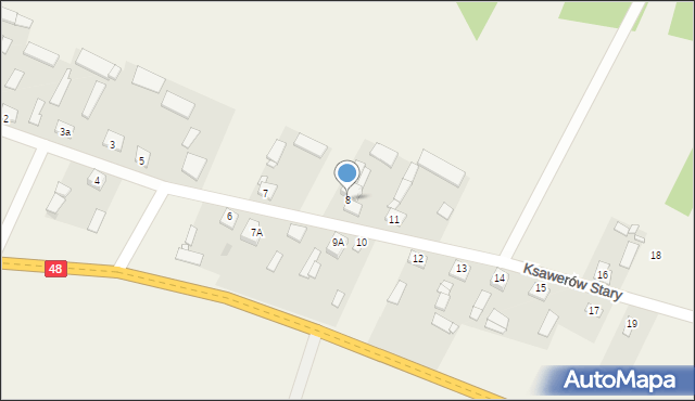 Ksawerów Stary, Ksawerów Stary, 8, mapa Ksawerów Stary