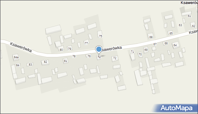 Ksawerówka, Ksawerówka, 74, mapa Ksawerówka