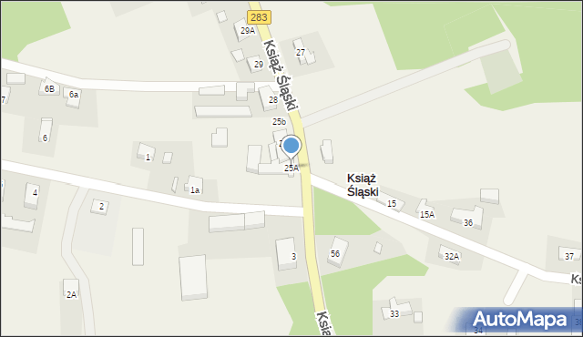 Książ Śląski, Książ Śląski, 25A, mapa Książ Śląski