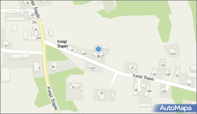 Książ Śląski, Książ Śląski, 36, mapa Książ Śląski