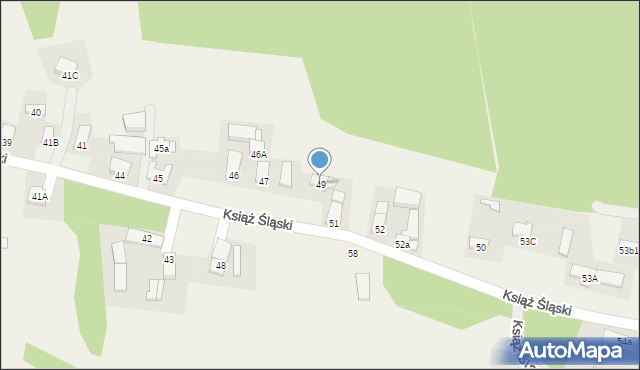Książ Śląski, Książ Śląski, 49, mapa Książ Śląski