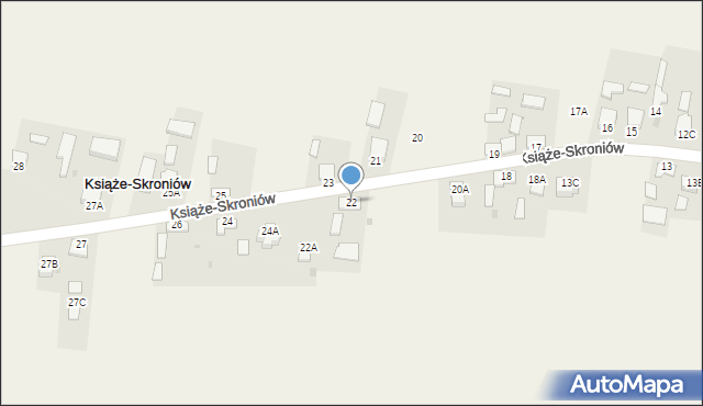 Książe-Skroniów, Książe-Skroniów, 22, mapa Książe-Skroniów