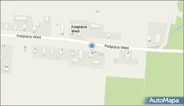Książęca Wieś, Książęca Wieś, 14, mapa Książęca Wieś