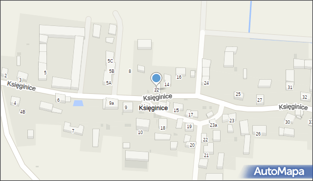 Księginice, Księginice, 12, mapa Księginice