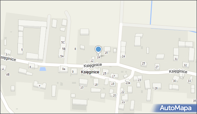 Księginice, Księginice, 14, mapa Księginice