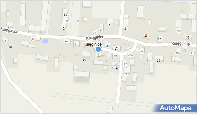 Księginice, Księginice, 18, mapa Księginice