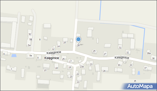 Księginice, Księginice, 24, mapa Księginice