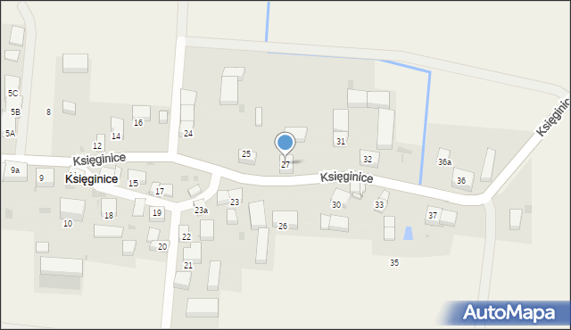 Księginice, Księginice, 27, mapa Księginice