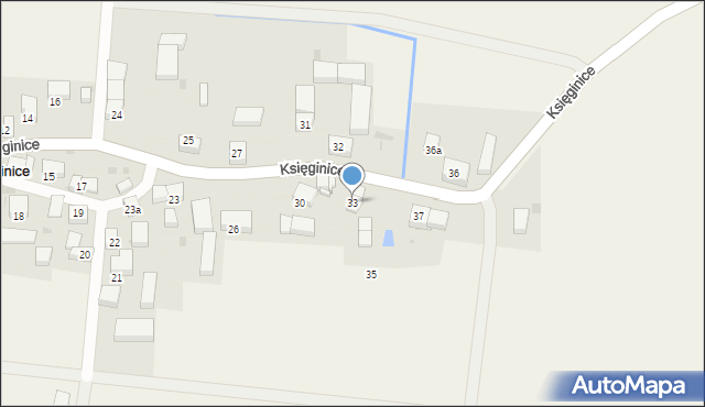 Księginice, Księginice, 33, mapa Księginice