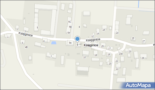 Księginice, Księginice, 9, mapa Księginice