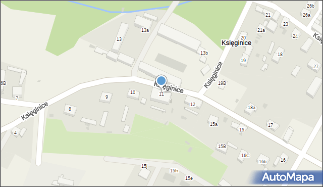 Księginice, Księginice, 11, mapa Księginice