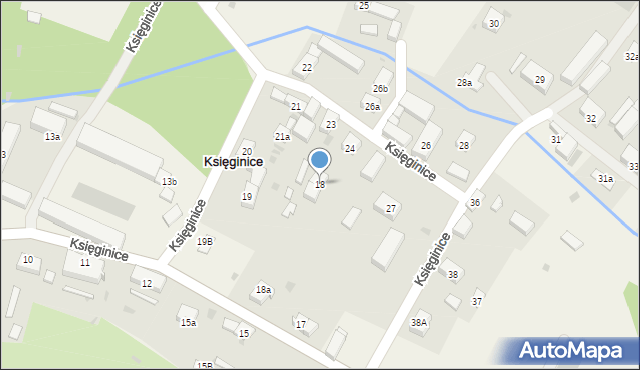 Księginice, Księginice, 18, mapa Księginice