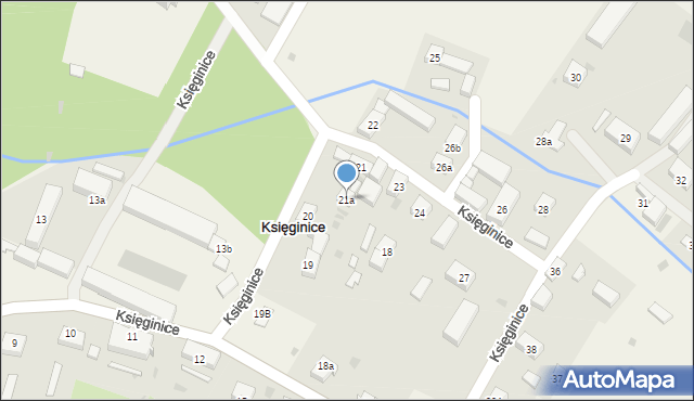 Księginice, Księginice, 21a, mapa Księginice