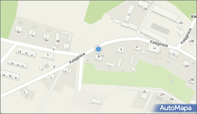 Księginice, Księginice, 8, mapa Księginice